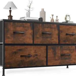 Dresser Bedroom 5 Drawers Wide Chest