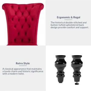 Velvet-Accented Gothic Style Chair: